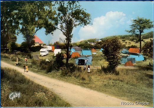 VILLERVILLE SUR MER - CALVADOS - CAMPING DU TOURING CLUB - VUE D ENSEMBLE DU CAMP - 1963