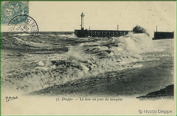 N 0073 - DIEPPE - LA MER UN JOUR DE TEMPETE - VUE 1 - G. Marchand