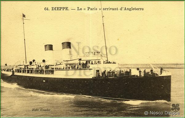 N 064 - DIEPPE - LE PARIS ARRIVANT D ANGLETERRE - Edit. Couder