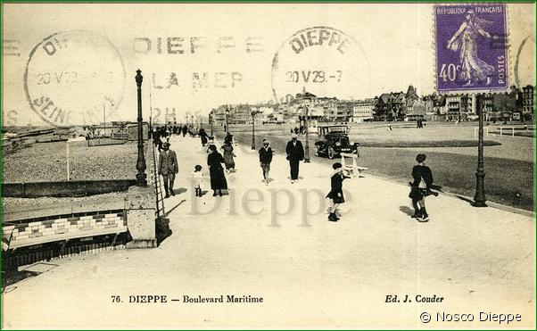 N 076 - DIEPPE - BOULEVARD MARITIME - Ed. J. Couder