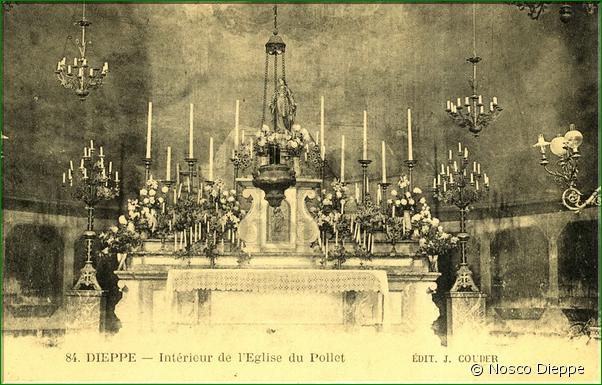 N 084 - DIEPPE - INTERIEUR DE L EGLISE DU POLLET - EDIT. J. COUDER