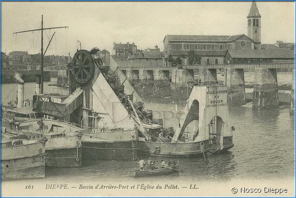 DIEPPE - BASSIN D ARRIERE PORT ET L EGLISE DU POLLET