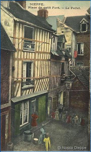 DIEPPE - PLACE DU PETIT FORT - LE POLLET - VUE COLORISEE