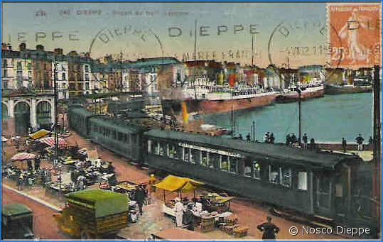 DIEPPE - DEPART DU TRAIN - CARTE COULEUR