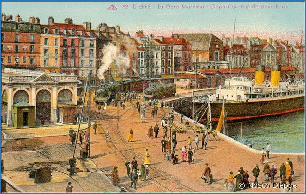 DIEPPE - LA GARE MARITIME - DEPART DU RAPIDE POUR PARIS