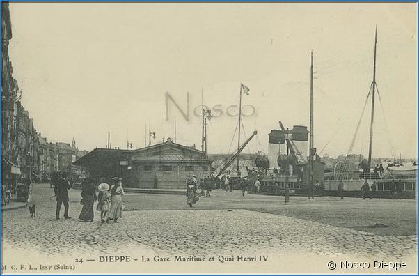 DIEPPE - LA GARE MARITIME ET QUAI HENRI IV - EDITION M C.F.L. - N 24