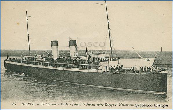 DIEPPE - LE STEAMER PARIS FAISANT LE SERVICE - EDITIONS LL - N 87