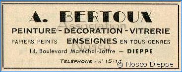 DIEPPE - A BERTOUX - PEINTURE - DECORATION - BOULEVARD MARECHAL JOFFRE