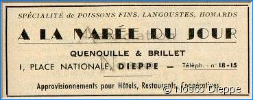 DIEPPE - A LA MAREE DU JOUR - QUENOUILLE ET BRILLET - PLACE NATIONALE