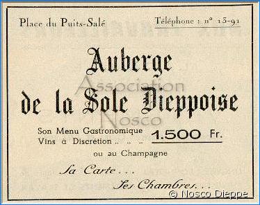 DIEPPE - AUBERGE DE LA SOLE DIEPPOISE - PLACE DU PUIT SALE