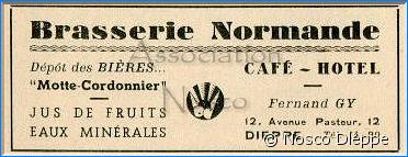 DIEPPE - BRASSERIE NORMANDE - FERNAND GY - 12 AVENUE PASTEUR