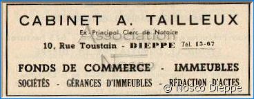 DIEPPE - CABINET A TAILLEUX - 10 RUE TOUSTAIN