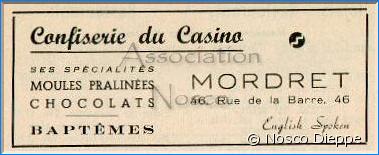 DIEPPE - CONFISERIE DU CASINO - MORDRET - 46 RUE DE LA BARRE