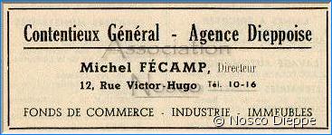 DIEPPE - CONTENCIEUX GENERAL - AGENCE DIEPPOISE - 12 RUE VICTOR HUGO