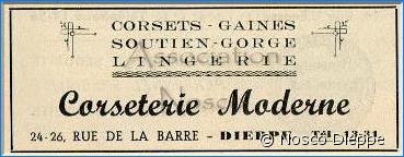 DIEPPE - CORSETERIE MODERNE - 24 26 RUE DE LA BARRE