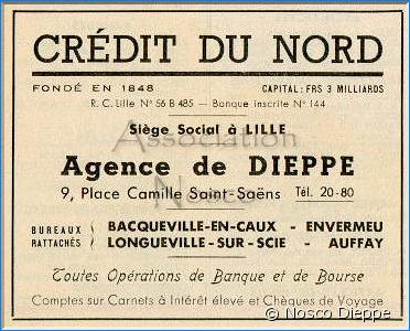 DIEPPE - CREDIT FU NORD - 9 PLACE CAMILLE SAINT SAENS