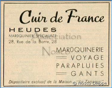 DIEPPE - CUIR DE FRANCE - HEUDES - 28 RUE DE LA BARRE