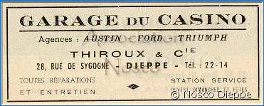 DIEPPE - GARAGE DU CASINO - THIROUX ET CIE - 28 RUE DE SYGOGNE