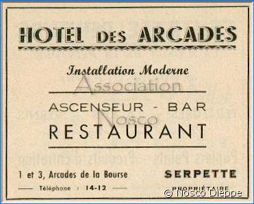 DIEPPE - HOTEL DES ARCADES - 1 ET 3 ARCADES DE LA BOURSE