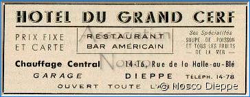DIEPPE - HOTEL DU GRAND CERF - 14 16 RUE DE LA HALLE AU BLE