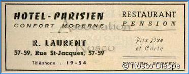 DIEPPE - HOTEL PARISIEN - R LAURENT - 57 59 RUE ST JACQUES
