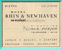 DIEPPE - HOTEL RHIN ET NEWHAVEN - SUR LA PLAGE