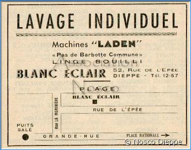 DIEPPE - LAVAGE INDIVIDUEL - MACHINES LADEN - 52 RUE DE L EPEE