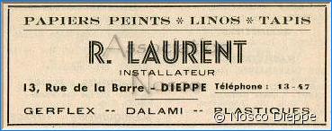 DIEPPE - PAPIERS PEINTS - R LAURENT - 13 RUE DE LA BARRE