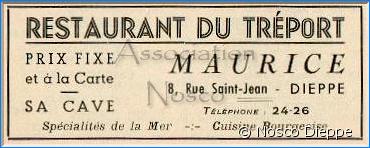 DIEPPE - RESTAURANT DU TREPORT - MAURICE - 8 RUE SAINT JEAN