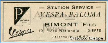 DIEPPE - VESPA - PALOMA - BIMONT FILS - 10 PLACE NATIONALE