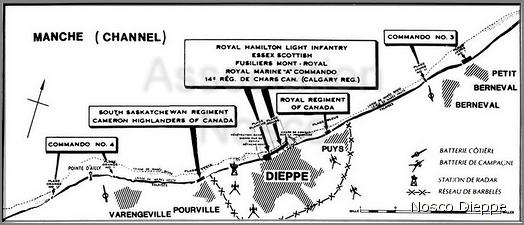 CARTE MILITAIRE - DEBARQUEMENT DE DIEPPE