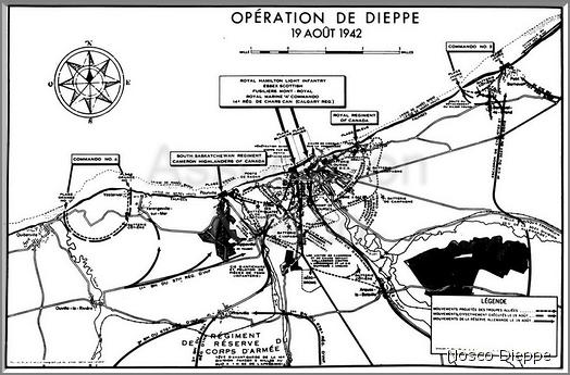 CARTE MILITAIRE - OPRATION DE DIEPPE - 19 AOUT 1942