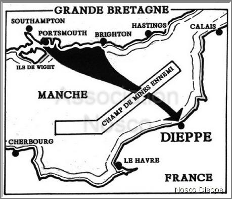 CARTE MILITAIRE - TRAJET NEWHAVEN - DIEPPE