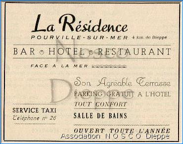 POURVILLE SUR MER - LA RESIDENCE - BAR HOTEL RESTAURANT
